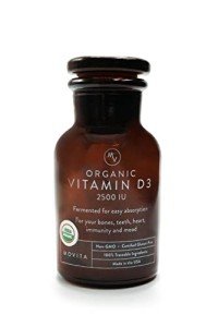 Movita Certified Organic Vitamin D3 2500IU – Supports Energy, Immune Health & Bone Strength – Fermented Whole Foods, Organic, Vegan, Gluten-Free, Non-GMO – 30-Day Supply (Glass Bottle)