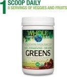 Natural Factors Whole Earth & Sea, Organic Fermented Greens, Vegan Whole Food Supplement, Chocolate, 7.7 Oz