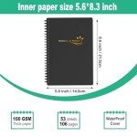 Wellness Planner & Fitness Log - Daily Diet & Health Journal with Weight Loss, Wellness Journal Notebook for Tracking Fitness, Sleep, Nutrition, Meal, Habits, A5(5.8 x 8.6 inch) (Black Golden)