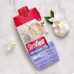 SlimFast Protein Shake, Vanilla- 20g Protein, Meal Replacement Shake Ready to Drink, High Protein with Low Carb and Low Sugar, 24 Vitamins and Minerals, 12 Count (Pack of 1) (Packaging May Vary)