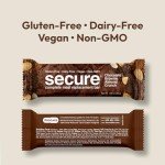 ANDREW LESSMAN Secure Complete Meal Replacement Bars - Chocolate Brownie Almond Crunch - 12 ct box - 7g Protein. 11 Vitamins plus Inulin Fiber. Low Calorie. Gluten and Dairy-Free, Vegan, Non-GMO