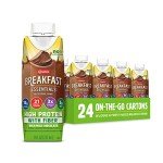 Carnation Breakfast Essentials High Protein with Fiber Ready-to-Drink, 8 FL OZ Carton, Rich Milk Chocolate (Pack of 24) (Packaging May Vary)