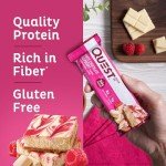 Quest Nutrition- High Protein, Low Carb, Gluten Free, Keto Friendly, 12 Count White Chocolate Raspberry