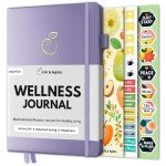 Life & Apples Wellness Journal Planner – Food Log, Fitness Tracker, Habit Tracker, Weight Loss Journal for Diet Tracking and Health Goals, Undated, Size A5 Lavender