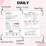 Life & Apples Wellness Journal Planner – Food Log, Fitness Tracker, Habit Tracker, Weight Loss Journal for Diet Tracking and Health Goals, Undated, Size A5 Lavender