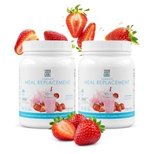 Yes You Can! Complete Meal Replacement - 15 Servings (2 Pack), 20g of Protein, 0g Added Sugars, 22 Vitamins and Minerals - All-in-One Nutritious Meal Replacement Shake (Strawberry)