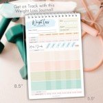 Food Journal for Women & Men – Daily Weight Loss Tracker, Fitness & Nutrition Planner, Diet Log Book for Tracking Meals, Calories, Workouts & Wellness Goals, 50 Double-Sided Pages, 5.5 x 8.5