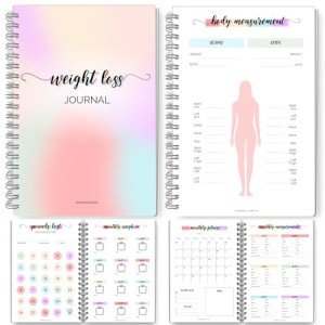12 Month Weight Loss Journal | Pounds Lost & Body Measurements Tracker - A5 (Rainbow)