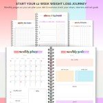 12 Month Weight Loss Journal | Pounds Lost & Body Measurements Tracker - A5 (Rainbow)