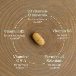New Chapter Men's Multivitamin 40 Plus for Energy, Heart, Prostate + Immune Support with Fermented Nutrients - Every Man's One Daily 40+, Made with Organic Vegetables & Herbs, Non-GMO - 96 ct