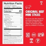 CHOMPS MINI Grass Fed Beef Jerky Meat Snack Sticks 0.5 Oz, Original Beef (Pack of 6)