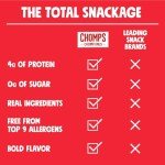CHOMPS MINI Grass Fed Beef Jerky Meat Snack Sticks 0.5 Oz, Original Beef (Pack of 6)