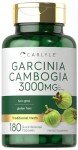 Carlyle Garcinia Cambogia Extract | 3000mg | 180 Capsules | Non-GMO, Gluten Free Supplement