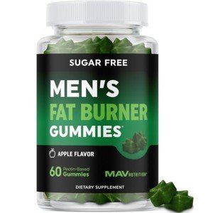 Men’s Fat Burner Gummies for Weight Loss | Green Tea, Green Coffee Bean, Garcinia Cambogia & Ketones | Belly Fat Burner for Men Weight Loss Gummies | Apple Flavored, Pectin-Based | 60 Gummies