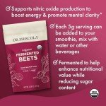 Dr. Mercola Organic Fermented Beet Powder - Beet Root Powder to Support Circulation, Focus & Energy - Non-GMO, Soy-Free & Gluten-Free - 30 Servings