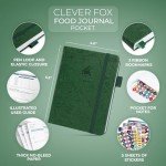 Clever Fox Food Journal Pocket - Daily Food Diary, Meal Planner to Track Calories & Nutrients, Weight Loss Tracker Notebook, 4x5.5” (Forest Green)