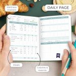 Clever Fox Food Journal Pocket - Daily Food Diary, Meal Planner to Track Calories & Nutrients, Weight Loss Tracker Notebook, 4x5.5” (Forest Green)