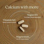 New Chapter Calcium Supplement - Bone Strength Organic Calcium with Magnesium, Vitamin D3+K2, 70+ Trace Minerals for Bone Health, Gluten Free, Easy to Swallow Slim Tablets - 180 Count