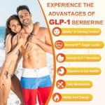 GLP-1 Supplement Berberine, GLP 1 Probiotic Gummies for Women and Men| Activates GLP-1 & AMPK| with Akkermansia Probiotic, Natural Berberine for Digestion & Gut, Energy, Sugar/Gluten Free - 90 Gummies