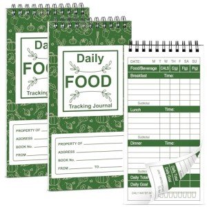 gisgfim 4Pcs Food Journal for Weight Loss Bulk 4x8In Daily Food Tracker Diary Journal Food Log Journal for Women Men Weight Loss Calorie Counter Tracker Journal for Nutrition Meal Tracker 70Sheet/Pad