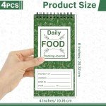 gisgfim 4Pcs Food Journal for Weight Loss Bulk 4x8In Daily Food Tracker Diary Journal Food Log Journal for Women Men Weight Loss Calorie Counter Tracker Journal for Nutrition Meal Tracker 70Sheet/Pad