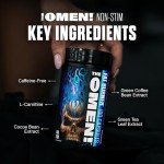 JNX SPORTS The Omen! Non-Stimulant Thermogenic Fat Burner – Caffeine-Free Dietary Supplement for Men & Women | Appetite Suppressant & Metabolism Booster | 100 Capsules