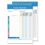 2-Pack Food Journal Diaries – Spiral-Bound (5.5" x 8.5"), 50 Double-Sided Pages for Tracking Calories, Carbs, Protein, Fat, Macronutrients, and Eating Habits, Perfect for Healthy Eating Goals