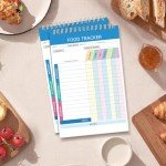 2-Pack Food Journal Diaries – Spiral-Bound (5.5" x 8.5"), 50 Double-Sided Pages for Tracking Calories, Carbs, Protein, Fat, Macronutrients, and Eating Habits, Perfect for Healthy Eating Goals