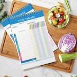 2-Pack Food Journal Diaries – Spiral-Bound (5.5" x 8.5"), 50 Double-Sided Pages for Tracking Calories, Carbs, Protein, Fat, Macronutrients, and Eating Habits, Perfect for Healthy Eating Goals
