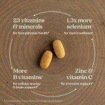 New Chapter Men's Multivitamin Advanced Formula for Stress, Brain, Immune, Heart & Energy Support, Higher Levels of Whole-Food Fermented Essential Nutrients for Men + Selenium + B Vitamins, 120 ct