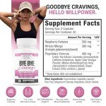 Harmony Glow: ByeBye Cravings - Weight Loss Pills for Women & Powerful Appetite Support | 7 Research Backed Ingredients for Diet Results, Stamina, Energy & Shed Fat - 60 Caps for Adults