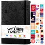 Legend Wellness Planner & Food Journal – Daily Diet & Health Journal with Weight Loss, Measurement & Exercise Trackers – Lifestyle & Nutrition Diary – Lasts 6 Months, A5 size – Black