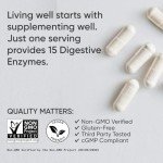 Sports Research Digestive Enzymes with Probiotics & Ginger - Plant Based for Dairy, Protein, Sugar & Carbs - Non-GMO Verified & Vegan Friendly (90 Veggie Capsules)