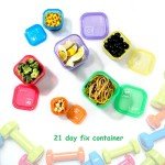 BHYTAKI Portion Control Containers, Double Set (14 Pieces) 21 Day for Weight Loss with Tally Chart and Food Plan
