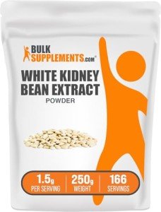 BulkSupplements.com White Kidney Bean Extract Powder - White Kidney Bean Powder, Herbal Supplement - Gluten Free, 1500mg per Serving, 250g (8.8 oz) (Pack of 1)