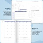 Clever Fox Fitness & Food Journal – Nutrition & Workout Planner for Women & Men – Diet & Gym Exercise Log Book with Calendars, Diet & Training Trackers - Undated, A5 Size, Hardcover (Light Blue)