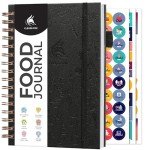 Clever Fox Food Journal Spiral - Daily Food Diary, Meal Prep Planner to Track Calories & Nutrients, Weight Loss Tracker Notebook (Black)
