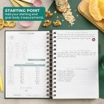 Clever Fox Food Journal Spiral - Daily Food Diary, Meal Prep Planner to Track Calories & Nutrients, Weight Loss Tracker Notebook (Black)
