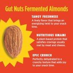 Philosopher Foods Gut Nuts - Fermented Almonds for Gut Health - Tangy, Umami, & Salty Flavors - Super Crunchy Low Carb Keto Snacks - Low Sugar Prebiotic & Postbiotic Almond Snacks - 3oz Pouch (6 Pack)