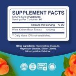 White Kidney Bean Extract Capsules - Ultra High Potency Optimized Extract for Enhanced Energy Digestion and AMPK Activation - Vegan Non-GMO Gluten Free Fiber and Antioxidant Rich Starch Inhibitor