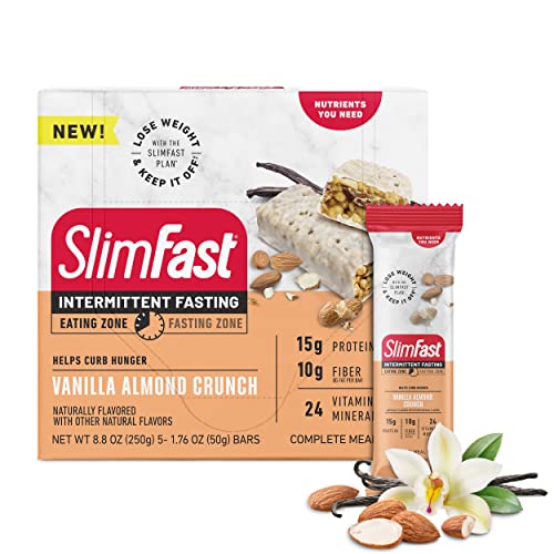 SlimFast Intermittent Fasting Protein Bars, Vanilla Almond Crunch