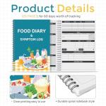 Dianelhall 2 Pcs Food Journal 5. 8 x 8. 3'' Food Diary and Journal Symptoms Tracker, Keep Healthy Symptom Logs for Women Men Weight Loss, Ibs, Diabetic, Allergies, Crohn's/Ibd
