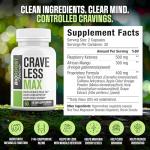 Crave Less MAX | Supports GLP-1 Pathway Function | Weight Loss Pills for Women | Fat Burner to Boost Metabolism, Carb Blocker | 7 Backed Ingredients | 3rd Party Tested - 60 Pills for Adults