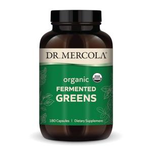 Dr. Mercola Organic Fermented Greens, 30 Servings (180 Capsules), Dietary Supplement, Supports Immune Health, Non-GMO, Certified USDA Organic