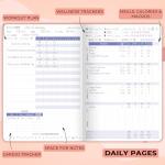 Clever Fox Fitness & Food Journal – Nutrition & Workout Planner for Women & Men – Diet & Gym Exercise Log Book with Calendars, Diet & Training Trackers - Undated, A5 Size, Hardcover (Light Pink)
