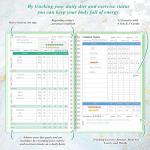 Wellness Planner & Fitness Log - Daily Diet & Health Journal with Weight Loss, Wellness Journal Notebook for Tracking Fitness, Sleep, Nutrition, Meal, Habits, A5(5.8 x 8.6 inch) (Green)