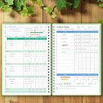 Wellness Planner & Fitness Log - Daily Diet & Health Journal with Weight Loss, Wellness Journal Notebook for Tracking Fitness, Sleep, Nutrition, Meal, Habits, A5(5.8 x 8.6 inch) (Green)