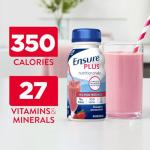 Ensure Plus Strawberry Nutrition Shake | Meal Replacement Shake | Ready To Drink | 16g Protein and 27 Vitamins and Minerals | 8 fl oz - 6 Pack