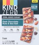 KIND ZERO Added Sugar Bars, Dark Chocolate Nuts and Sea Salt, Keto Friendly Snacks, Gluten Free, 5g Protein, 5 Count