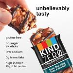 KIND ZERO Added Sugar Bars, Dark Chocolate Nuts and Sea Salt, Keto Friendly Snacks, Gluten Free, 5g Protein, 5 Count